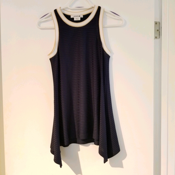 Lacoste sleeveless ribbed top in navy, sz 34 (XS) - Picture 1 of 4